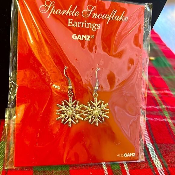 Ganz Sparkle Snowflake Earrings  - Picture 1 of 3
